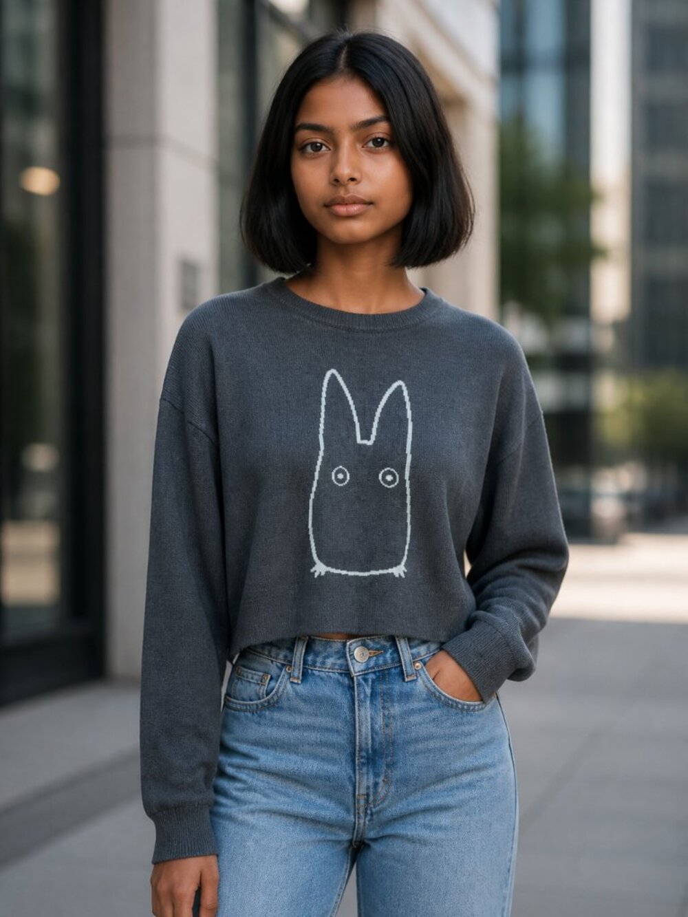 Studio Ghibli Totoro Cropped Graphic Sweater Hot Topic Kawaii Anime